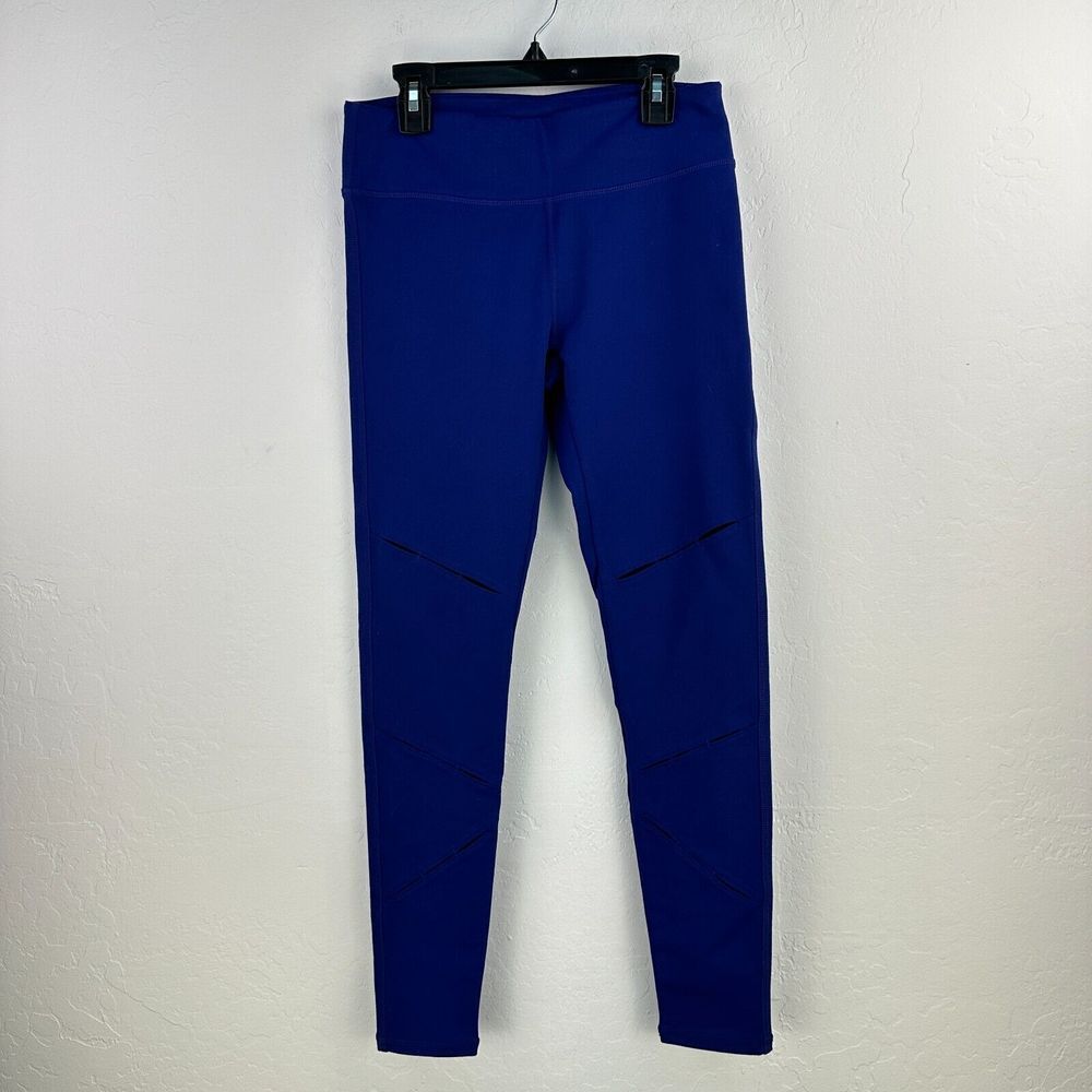 Fabletics Leggings Womens Small Blue Cutout Elastic Waist Gym Yoga Activewear